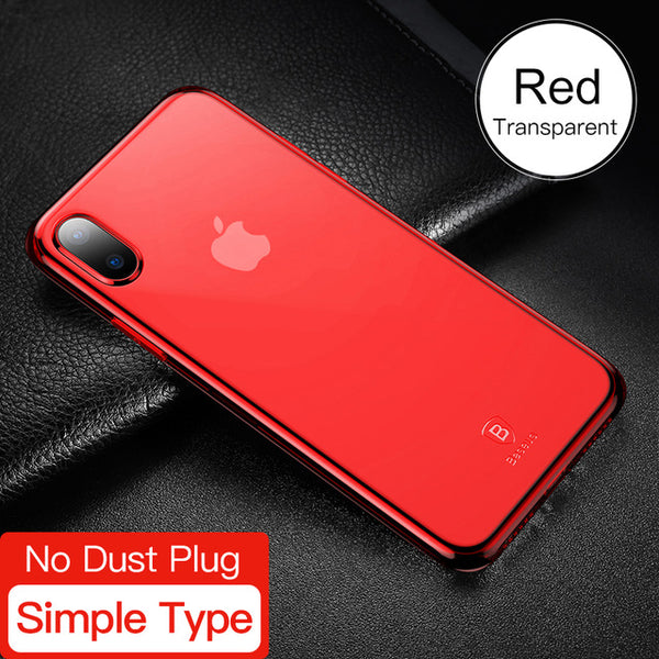 Baseus Dirt-resistant Case For iPhone X 10 Capinhas Ultra Thin Clear Soft TPU Silicone Cover Transparent Case Coque Fundas Capa